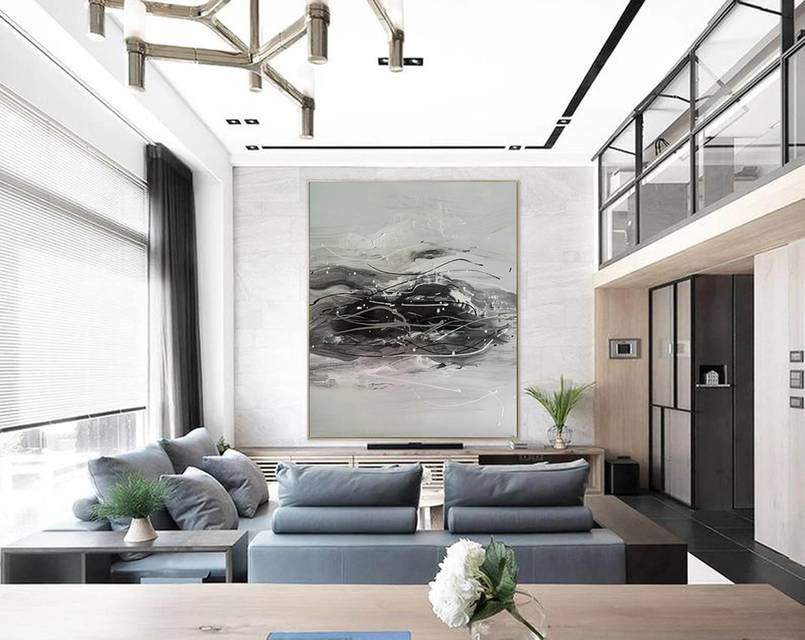 Black Landscape Minimalist Abstract Canvas Wall Art 6G7GD wall art